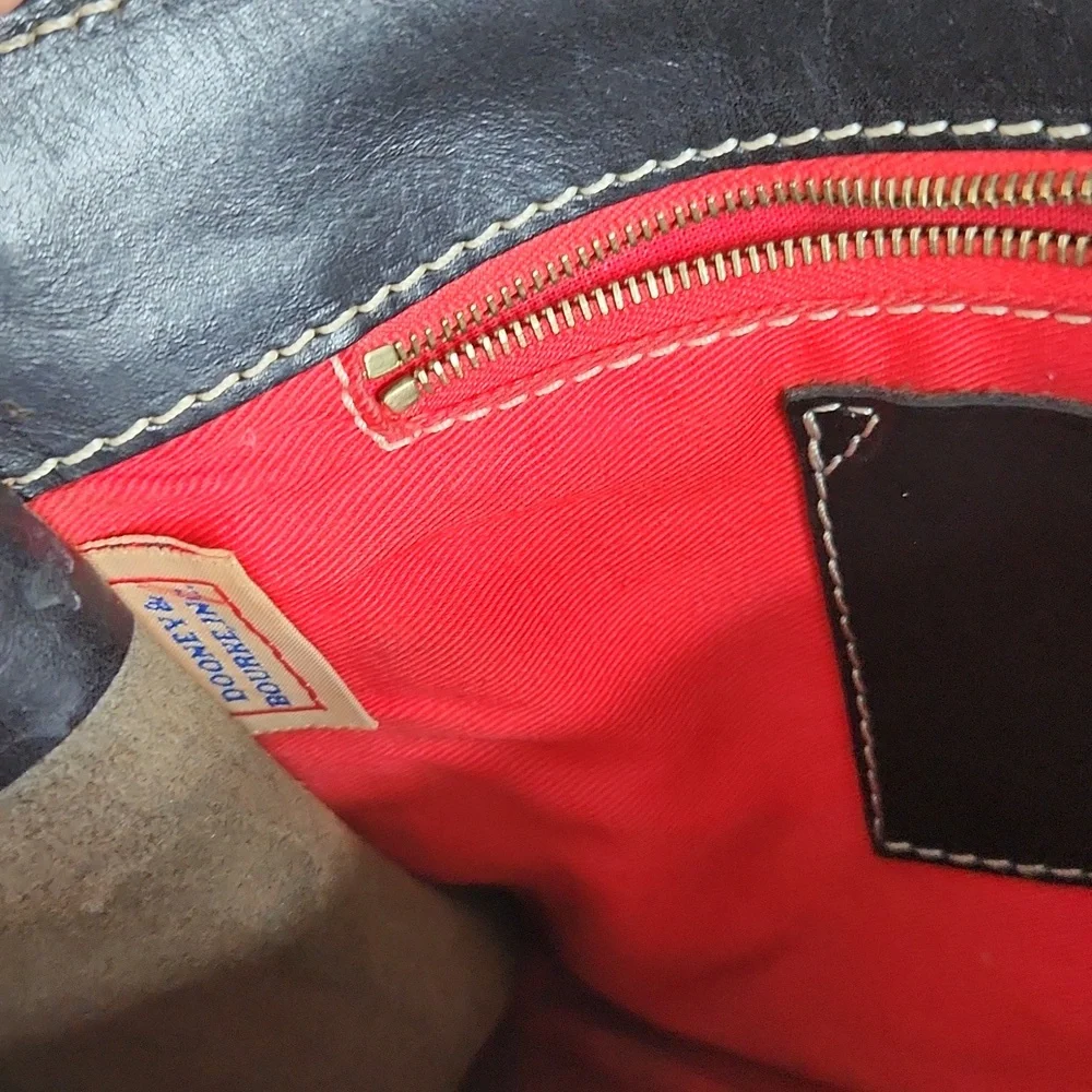 Dooney and Bourke ❤️ ring flap dark Grey canvas black leather shoulder bag - Picture 15 of 17